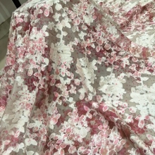 春夏时尚女装欧根纱提花印花面料 特色的小花系列